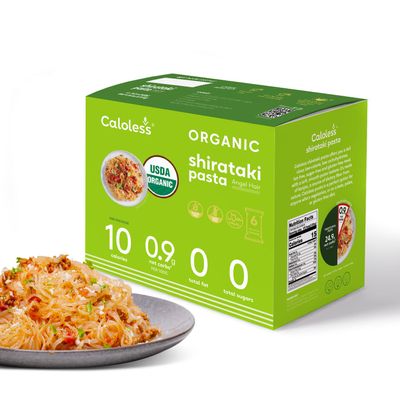 Caloless Konjac Shirataki Noodles 6-Pack Keto Snacks, Keto Pasta, Low Carb Pasta, Gluten Free, Vegan, Keto &Paleo Friendly, Low Calorie Food(Angel Hair)