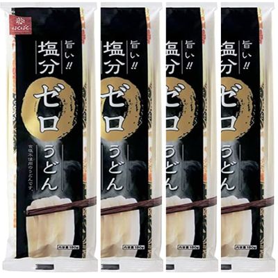 Hakubaku No Salt Udon Noodle (Wheat noodle), 6.3 oz - 4 pack. Premium Salt-free Udon Noodles Product of Japan