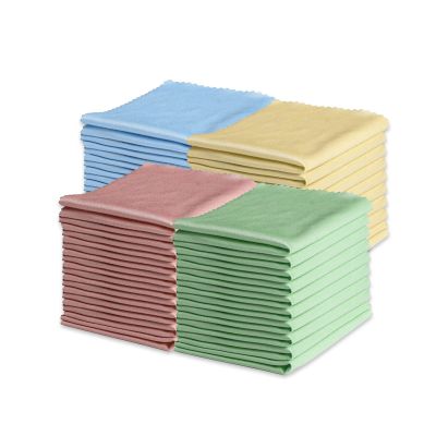 100 Pack Mixed Colors Microfiber Cleaning Cloths (6.75"x5.5") - Cleans Lenses, Glasses, Screens, Cameras, iPad, iPhone, Eyeglasses, Cell Phone (100)