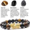 Triple Protection Bracelet Lucky Feng Shui Wealthy Bracelet Tiger's Eye Stone Obsidian Hematite Mens Bracelet for Him (XXL 8 inches) view 3