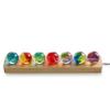 KRISININE 7 Chakra Natural Healing Spheres with LED Wooden Stand 40mm Crystal Quartz Stones for Meditation Positive Energy Night Light Decoration view 2