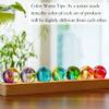 KRISININE 7 Chakra Natural Healing Spheres with LED Wooden Stand 40mm Crystal Quartz Stones for Meditation Positive Energy Night Light Decoration view 3