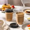 GUSTO [50 Sets 12 oz. Disposable Kraft Coffee Cups with Black Lids, Sleeves - To Go Paper Hot Cups (Formerly Comfy Package) view 4