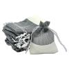 TheDisplayGuys For Your Modern Living 24-Pack Linen & Black Organza Gift Bags with Drawstrings (XSmall 3 x 4) - Party Favors, Samples, Treats Mesh Pouches view 1