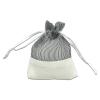 TheDisplayGuys For Your Modern Living 24-Pack Linen & Black Organza Gift Bags with Drawstrings (XSmall 3 x 4) - Party Favors, Samples, Treats Mesh Pouches view 2