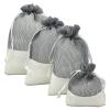 TheDisplayGuys For Your Modern Living 24-Pack Linen & Black Organza Gift Bags with Drawstrings (XSmall 3 x 4) - Party Favors, Samples, Treats Mesh Pouches view 3