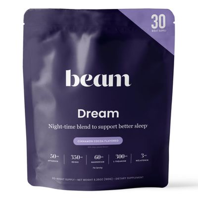 Beam Dream Sleep Powder Cinnamon Cocoa, L-Theanine, Apigenin, Reishi & Magnesium, Third Party Tested Natural Sleep Aid & Sleep Supplement, Health and Wellness Gift, Natural Sleep Support, 30 Servings