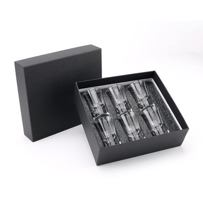 CKB Products Shot Glasses in Black Presentation Gift Box - Gifts for Women and Men - Party Pack - 6 Pack