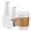 GUSTO [50 Sets - 12 oz. Disposable White Coffee Cups with White Lids, Sleeves - To Go Paper Hot Cups (Formerly Comfy Package) view 1