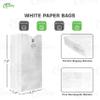 2LB White Paper Lunch Bags - Small Kraft Paper Bags for Bakery, Candy, Grocery, Lunch, Snacks, Sandwiches, Crafts, Gift Wrapping, Party Favors, and Takeout by EcoQuality (3000, #2-2LB) view 3