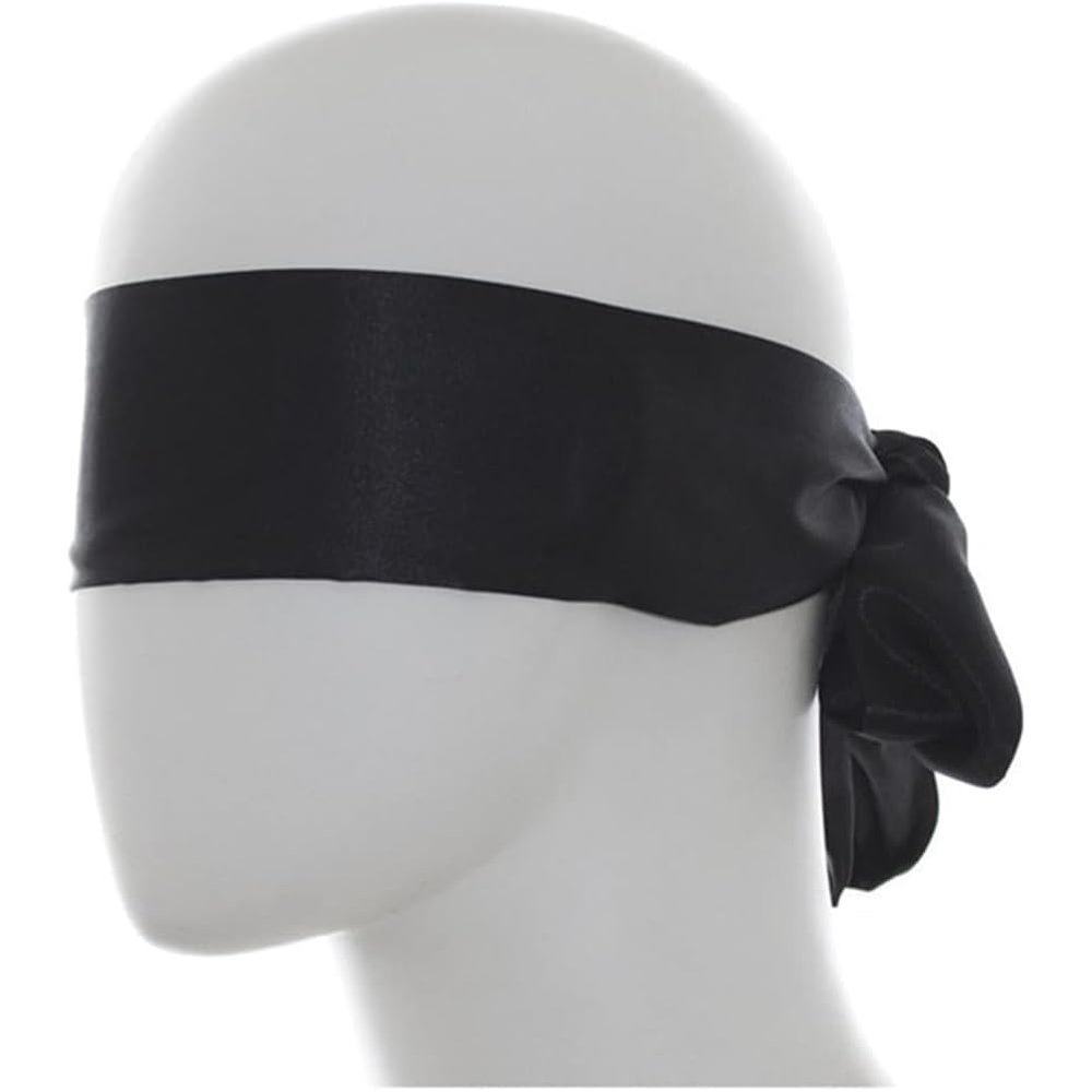 Black Sleeping Mask Eyeshade Long Slim Ribbon Eye Mask Thin Eyepatch Stage Prop Eye Patch Cover Band Sleep Blinder for Cosplay Stage Show