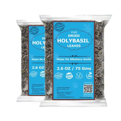 5.2oz Natural Holy Basil Tea, Dried Holy Basil Leaves, Hojas De Albahaca Sagrada, Loose Leaf Tea, Non GMO, Dry Tulsi Leaves. Perfect For Cooking And Thai Dishes. by Akshit.