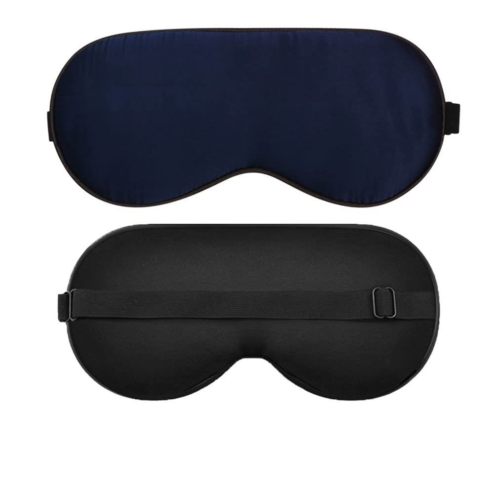 FIDDAA Silk Sleep Mask, Silk Eye Mask with Adjustable Strap, Eye Mask for Sleeping,Blocks Light Reduces Puffy Eyes Gifts (Color : B)