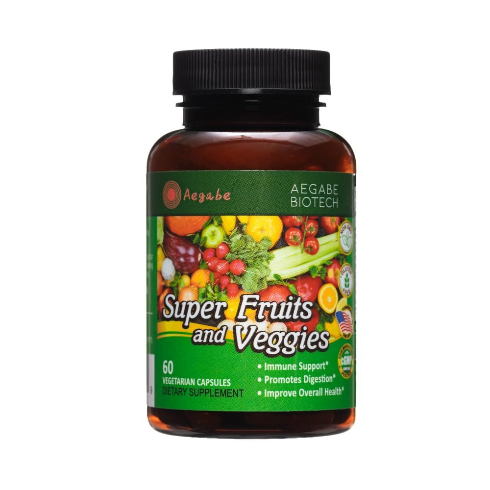 Aegabe Balance of Nature Fruit and Vegetables Supplements,36 Fresh Veggies & Fruits,Balance of Nature Daily Nutritional Supplement for Digestive Health & Constipation Relief,60-Day Supply,Made in USA