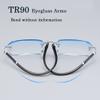 Diamond Cut Edge Fashion Reading Glasses for Men Women, Rimless Blue Light Blocking Presbyopia Glasses (Color : Clear, Size : 1.5+) view 3