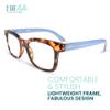 2SeeLife Wide Reading Glasses for Women  Medium-Large Fit, Thick & Sturdy Frame, Spring Hinges, Premium Designer Readers, Tortoise Blue, +3.00 view 4