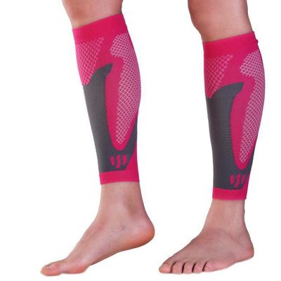 POKEAT 2Pcs Calf Compression Sleeve Gym Sport Calf Support Protector Soccer Running Basketball Shin Guard Leg Warmers,Pink,M