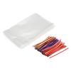 PATIKIL Clear Plastic Bags 6"x4" for Cookie Candy Bakery Dessert Treat Wedding Gift Storage with 3" Foil Twist Ties Mixed Color 200 Set view 1