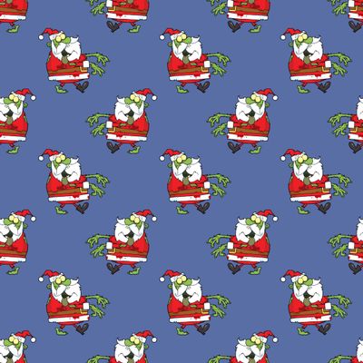 Funny Christmas Zombie Gift Wrap Thick Christmas Wrapping Paper Dead Santa Party Decoration (12 foot x 30 inch roll)