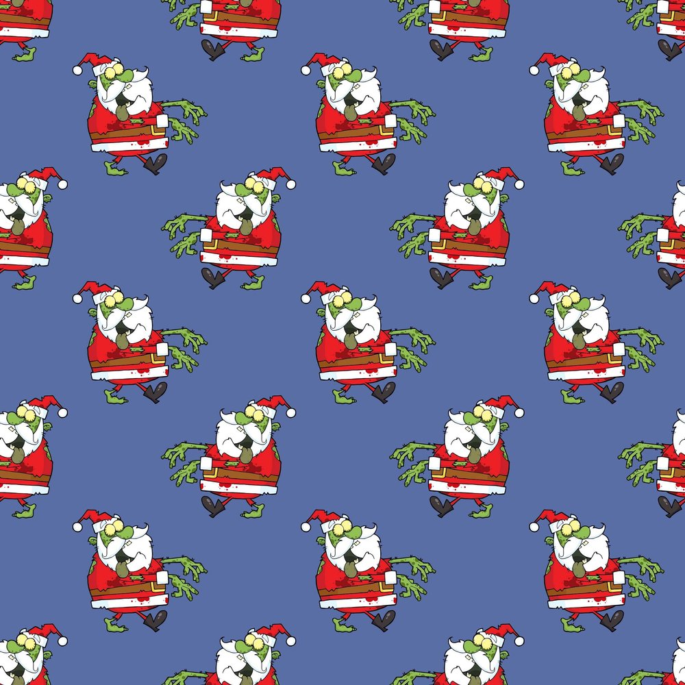 Funny Christmas Zombie Gift Wrap Thick Christmas Wrapping Paper Dead Santa Party Decoration (12 foot x 30 inch roll)
