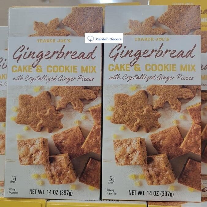 Trader Joe's Gingerbread Cake & Cookie Mix with Crystalized Ginger Pieces 14oz 397g (Two Boxes)