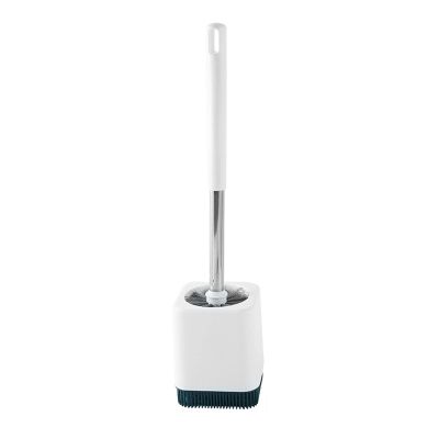 KIZQYN Toilet Brush Toilet Brush No Dead Angle Home Wash Toilet Set Wall-Mounted Free Punch with Base Soft Brush Plastic Brush Toilet Cleaner Brush (Color : White)