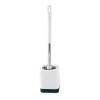 KIZQYN Toilet Brush Toilet Brush No Dead Angle Home Wash Toilet Set Wall-Mounted Free Punch with Base Soft Brush Plastic Brush Toilet Cleaner Brush (Color : White) view 1