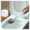 KIZQYN Toilet Brush Toilet Brush No Dead Angle Home Wash Toilet Set Wall-Mounted Free Punch with Base Soft Brush Plastic Brush Toilet Cleaner Brush (Color : White) view 4