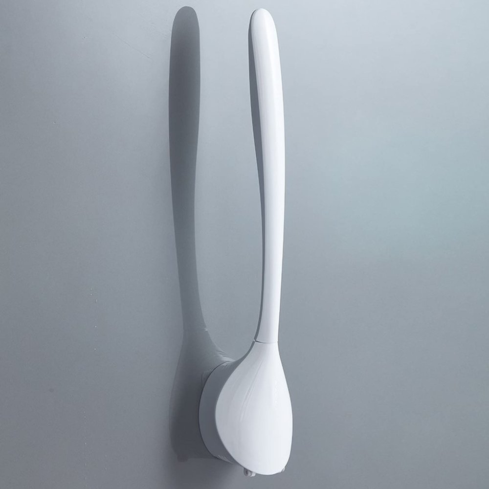 KIZQYN Toilet Brush Toilet Brush Toilet Wash Set Toilet Home Wall-Mounted Creative Cleaning Brush Silicone Brush Set with Protective Drain Cover Toilet Cleaner Brush (Color : Brass)