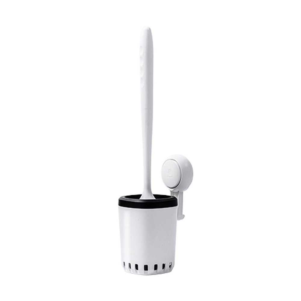KIZQYN Toilet Brush Wall-Mounted Toilet Brush Household Long Handle Silicone Toilet Brush Toilet Set White Black Toilet Brush Cleaning Assistant Toilet Cleaner Brush