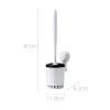 KIZQYN Toilet Brush Wall-Mounted Toilet Brush Household Long Handle Silicone Toilet Brush Toilet Set White Black Toilet Brush Cleaning Assistant Toilet Cleaner Brush view 2