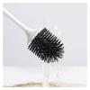 KIZQYN Toilet Brush Wall-Mounted Toilet Brush Household Long Handle Silicone Toilet Brush Toilet Set White Black Toilet Brush Cleaning Assistant Toilet Cleaner Brush view 3
