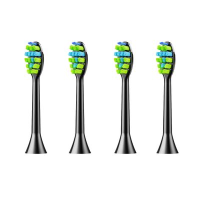 7AM2M AM100/AM105C/AM111 Electric Toothbrush Brush Heads x 4 for 7AM2M Electric Toothbrush ONLY (Black)
