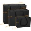 Lyellfe 30 Pack Black Gift Bags, Heavy Duty Kraft Paper Bag with Handle, Luxury Waterproof Shopping Bag, Retail Merchandise Bags for Birthday, Wedding, Christmas, S, M, L view 2