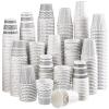 600 Pack Disposable 3 oz Paper Cups, Mouthwash Small Tasting Cups Bathroom Paper Coffee Cold Beverage Drinking Cup for Picnic, BBQ, Party, Travel and Event (Stylish) view 1