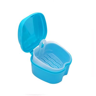 Dental Denture Case, Denture Box with Strainer Cleaner Denture Bath Box for Retainer, False Teeth, and Denture Cleaning