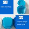 Dental Denture Case, Denture Box with Strainer Cleaner Denture Bath Box for Retainer, False Teeth, and Denture Cleaning view 3