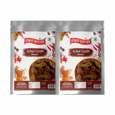 Achar Gosht Masala Zaikedar Natural & Fresh - 300gm(pack of 2x 150gm)|Tasty And Delicious|Natural Spices|No Preservatives|Ready To Mix Masala-Nawabi Achaari spicy Lamb/Mutton curry|Whole Spices Blen