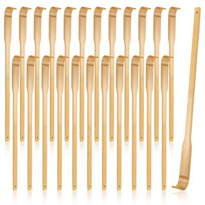 Yinkin 24 Pieces Bamboo Back Scratcher Bulk Long Manual Back Massager Traditional Wooden Back Scratcher for Itching Relief and Body Massage Elderly Men Women Christmas Gifts for Nursing Home