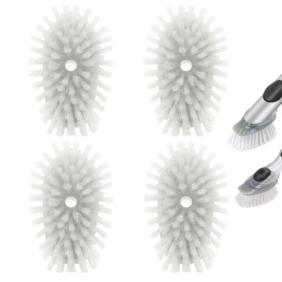 Brush Refills for OXO Dish Brush - 4 Pack Dish Brush Cleaning Soap Dispensing Head Replacement for Scrubber(Grey)