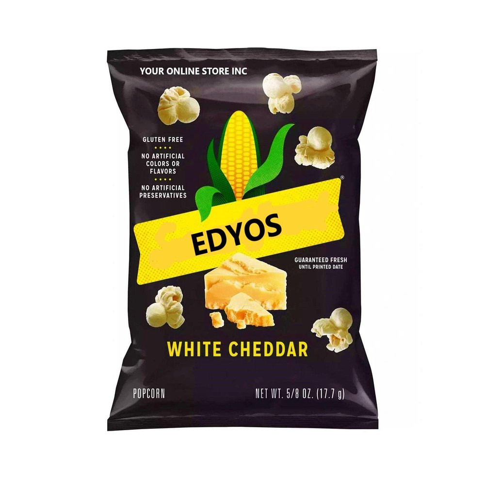EDYOS White Cheddar Cheese Popcorn 25 Bags (5/8 Oz.)