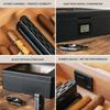 CASE ELEGANCE Monogrammed MAG Cigar Humidor, Glass Top with Magnetic Seal, Storage for 20-30 Cigars, Matte Black with Custom Polished Hardware, Digital Hygrometer, Spanish Cedar, New Hydro Channel view 4