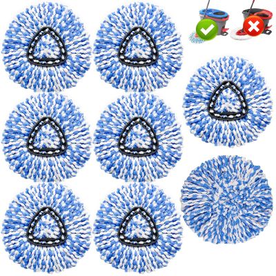8 Pack Spin Mop Replacement Heads,100% Microfiber Spin Mop Refill Head,360 Spinning Mop Replace Head for Floor Cleaning, Only Fit for RinseClean 2-Tank System
