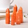 1pc Natural Crystal Stone Quartz Tower Orange Wand Ornament Home Decor Stone,Sunstone,50-60mm view 4