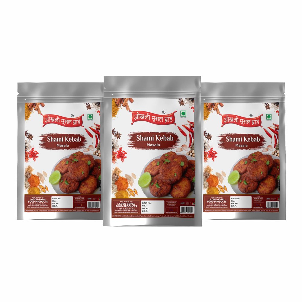 Awadhi Chicken Mutton shami Kabab/Kebab Masala|Whole Spices Blend With Authentic Traditional Taste||Natural Spices|No Preservatives(NO Added Colors) 450gm(pack of 3x 150gm)