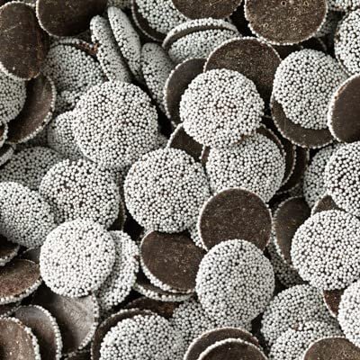 Bayside Candy Regular Nonpareils Dark Chocolate - French Style Chocolate Sprinkles Candy - Dark Chocolate Nonpareils - Chocolate Discs Topped with White Nonpareils (1.5LB)
