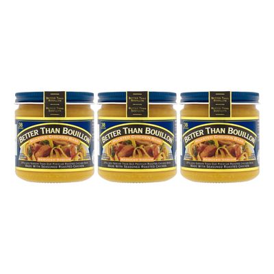 Better Than Bouillon Reduced Sodium Roasted Chicken Base, Made with Seasoned Roasted Chicken & Less Sodium, 38 Servings Per Jar 8 Ounce (Pack of 3)