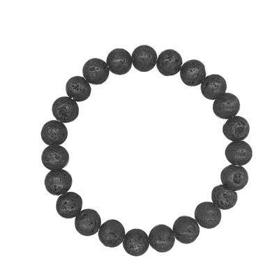 Soul Charms Crystals Lava Stone Crystal Bracelet | Bead Bracelet for Women, Mens Bracelet 8mm, Healing Bracelet, Beaded Bracelet, Black Gemstone Bracelet Grounding