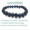 Soul Charms Crystals Lava Stone Crystal Bracelet | Bead Bracelet for Women, Mens Bracelet 8mm, Healing Bracelet, Beaded Bracelet, Black Gemstone Bracelet Grounding view 2