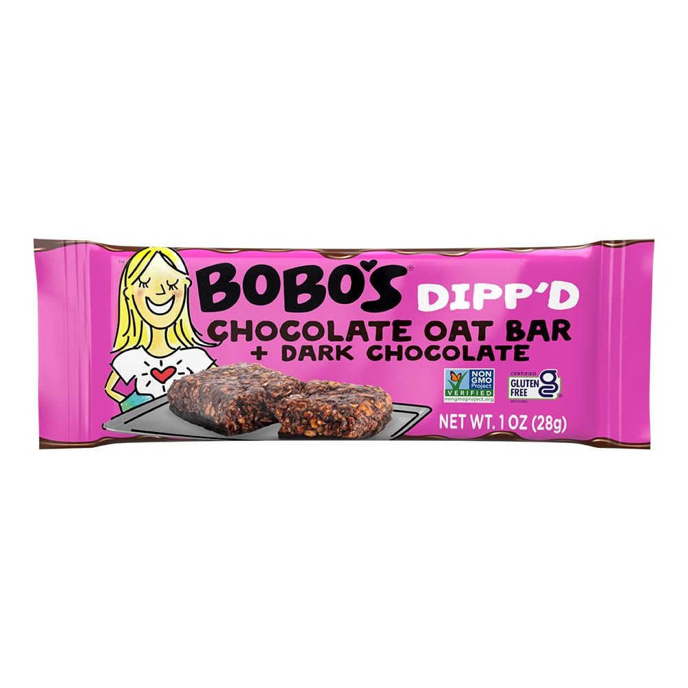 Bobo's Dippd Bars (30 ct Case) (Chocolate with Dark Chocolate)